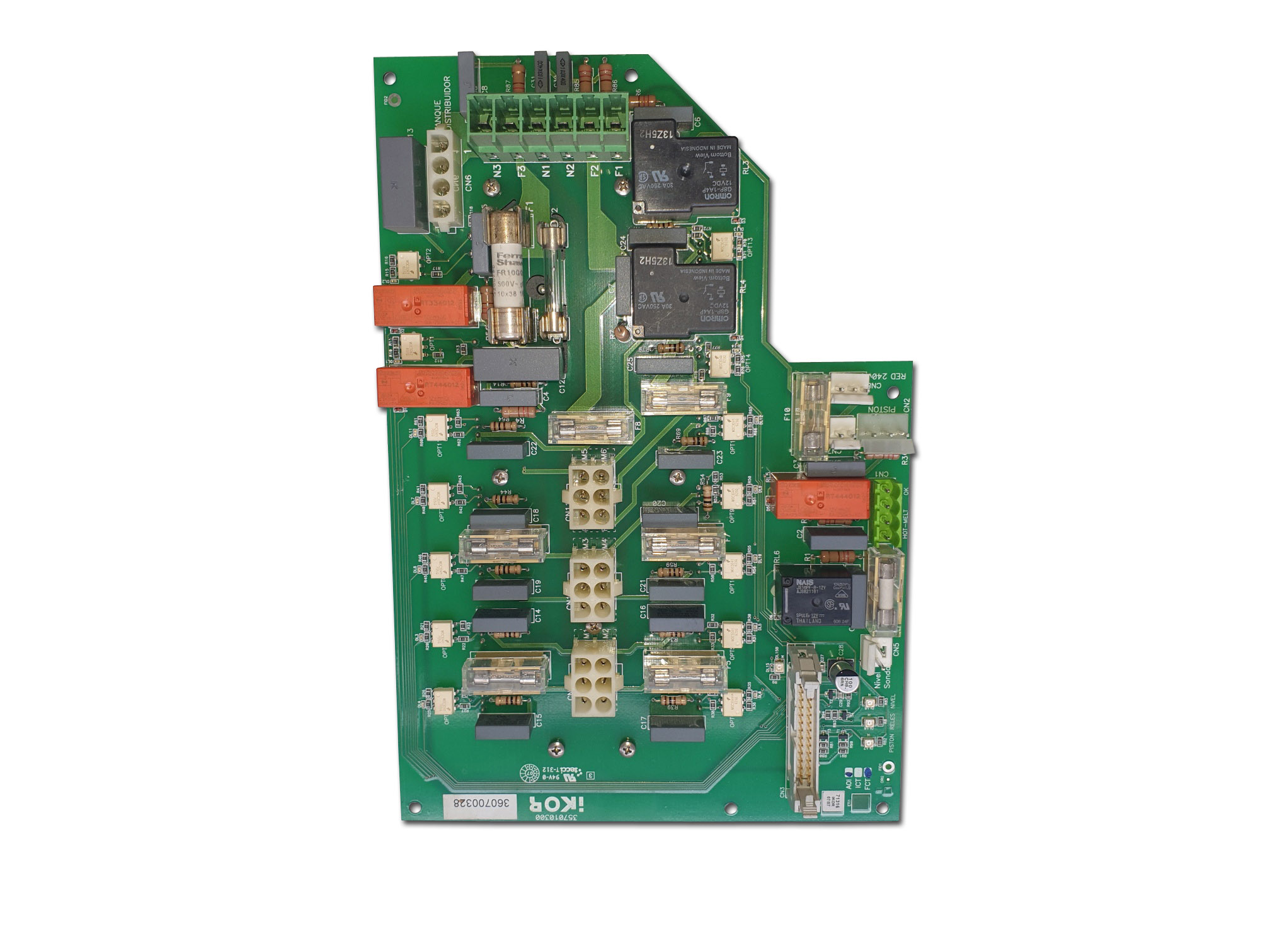 Gebruikt Meler Micron Power board 150024690 voor zes slang aansluitingen.